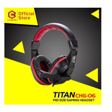 Headset gaming cyborg wired audio mic 3.5mm stereo bass 2m cable titan chg06 chg-06 - Headphone