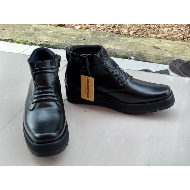 Sepatu Pdh model P2021  Tebal bgt 3-5 cm harga promo Size 38-46 PDH POLRI DISHUB SECURITY  by Wor Army Boots