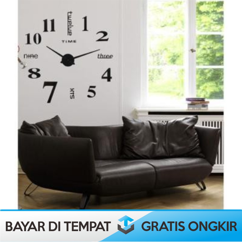 JAM DINDING RAKSASA BESAR KAYU DIY MURAH - TAFFWARE JAM DINDING BESAR DIY CREATIVE DESIGN 80-130 CM