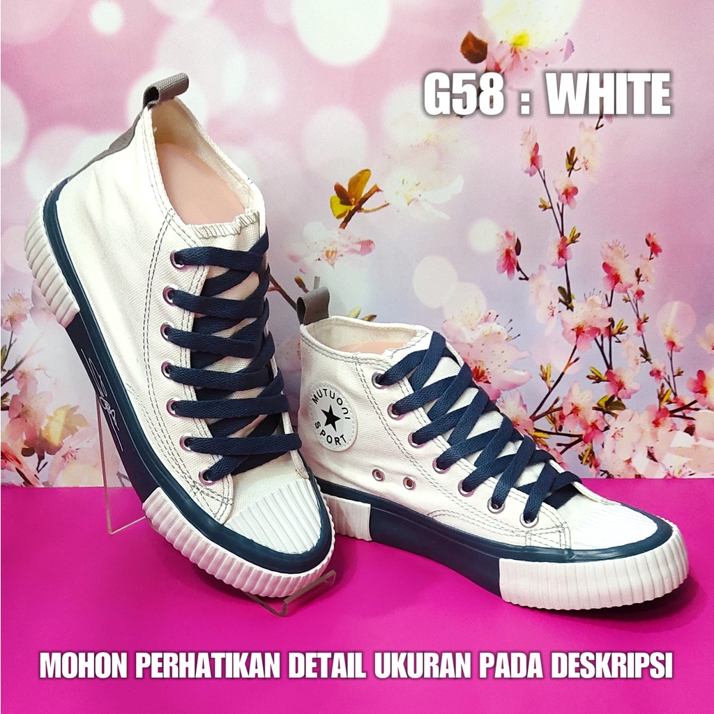 Sepatu Boot Masa Kini G58 Sepatu Kanvas Putih SPTSW