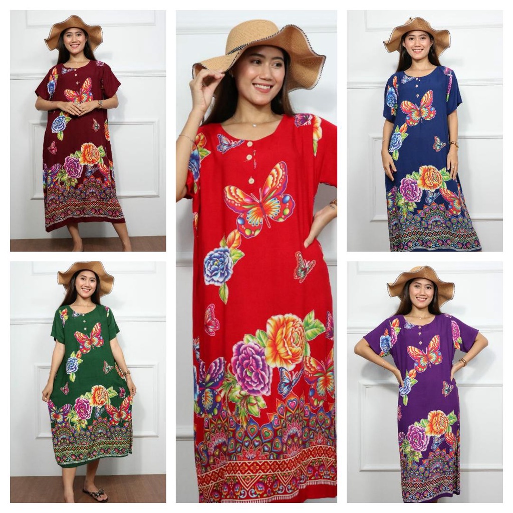 DASTER BATIK HENGKY JUMBO DRESS BATIK BIG SIZE BUSUI VIRAL LD 140 CM