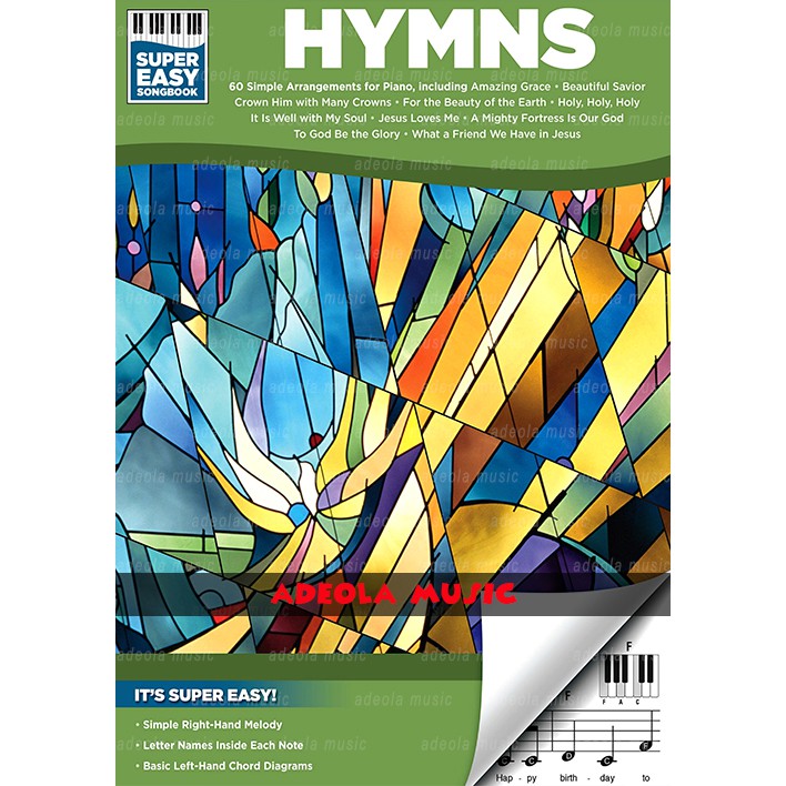 Buku Piano Anak / (PFC-19) SUPER EASY PIANO – HYMNS / Buku Keyboard Rohani