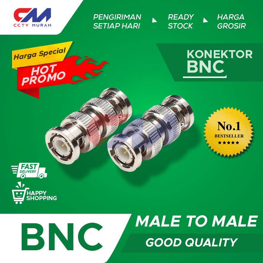 BNC TO BNC MALE || CONNECTOR I BNC MALE SAMBUNG || BNC TO BNC SAMBUNG CCTV VIDEO || ORIGINAL TAIWAN