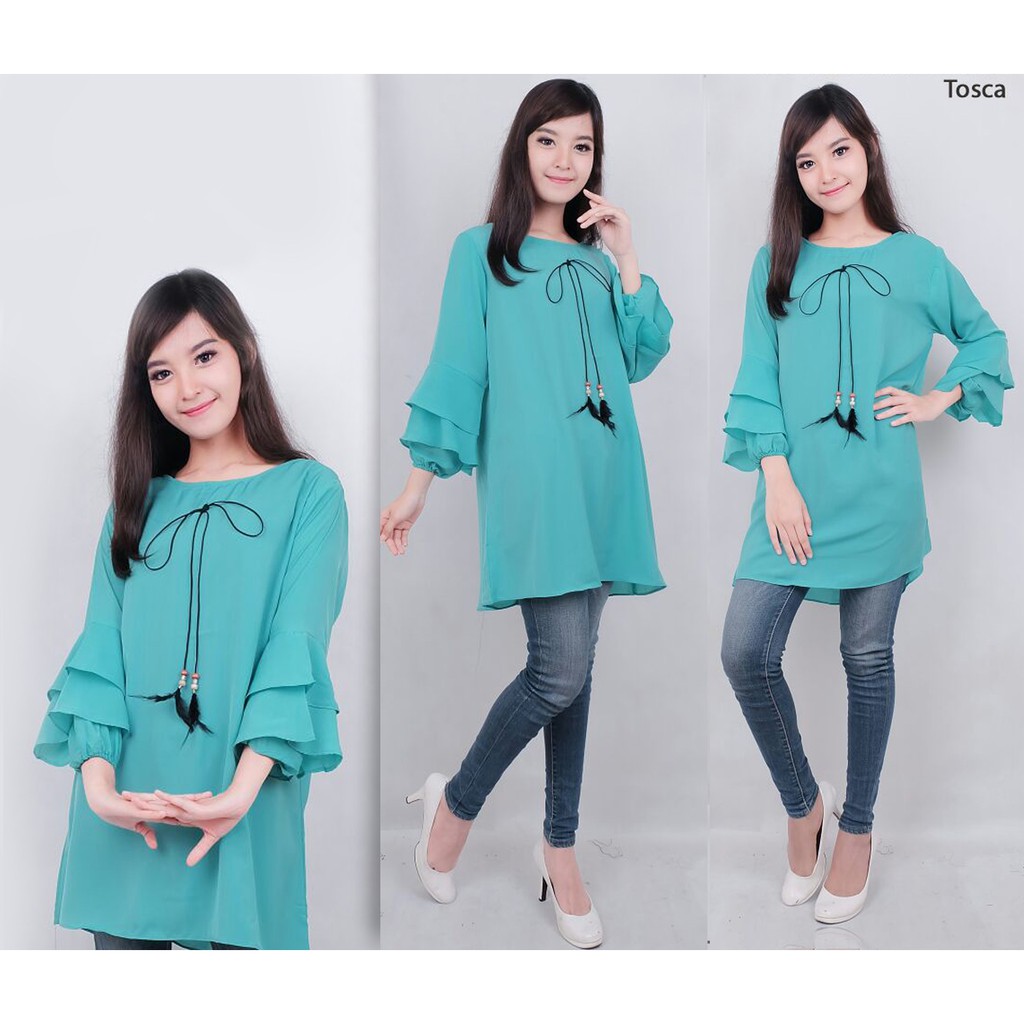 [Tunik Septrina Tosca SW] tunik wanita wolly crepe tosca