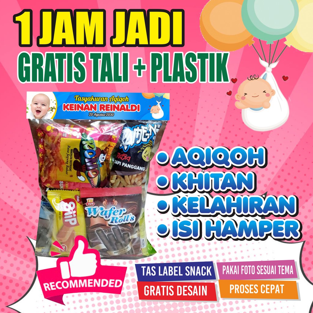 

Tas Lebaran cantik Tas Label Ultah Jajan Snack Plastik Lebaran ( aqiqoh tedak siten kelahiran anak idul fitri)
