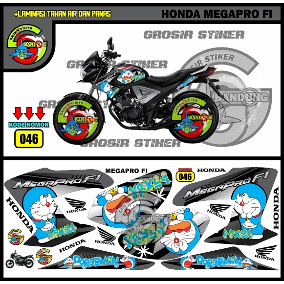 STIKER VARIASI STRIPING MOTOR HONDA MEGAPRO FI DORAEMON