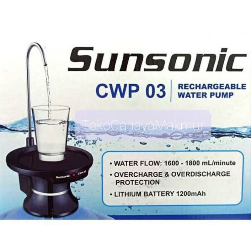 Water Pump Dispenser Rechargeable USB/Pompa Air Galon Tatakan Sunsonic