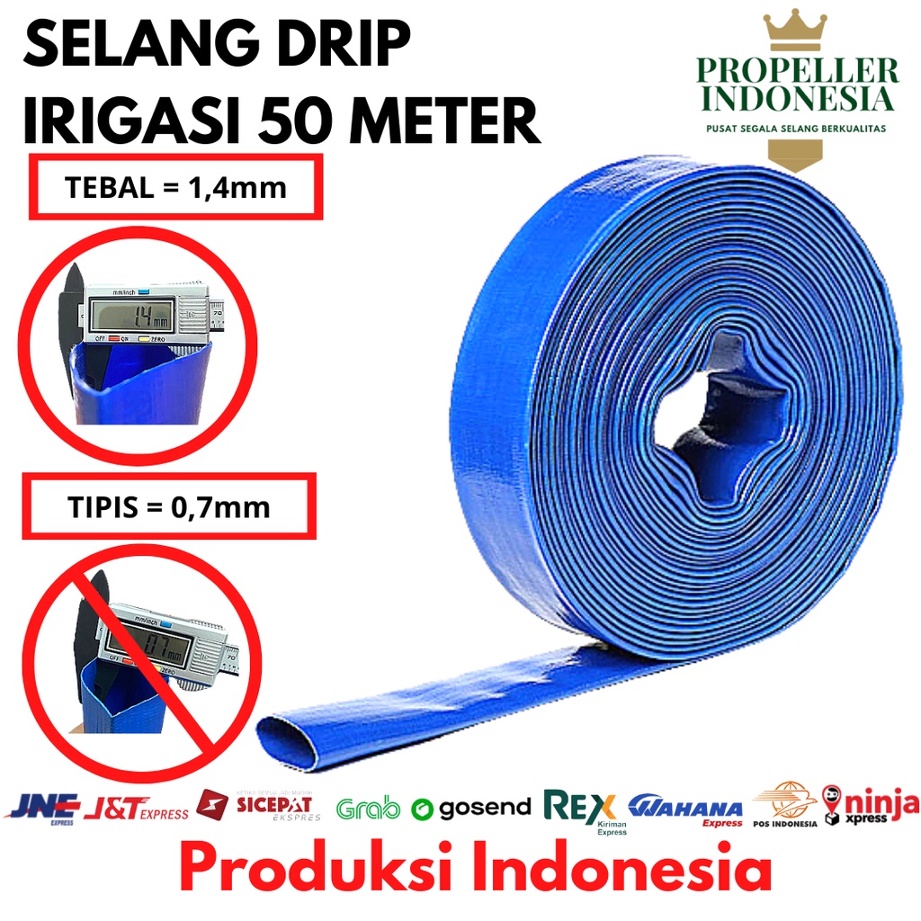 Selang Drip 50 Meter Selang Irigasi Tebal Selang Sawah Hidroponik