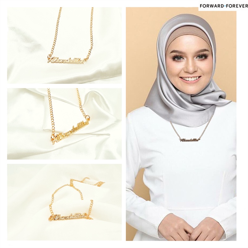 Kalung Rantai Alloy Dengan Liontin Huruf Inggris Untuk Wanita M50050