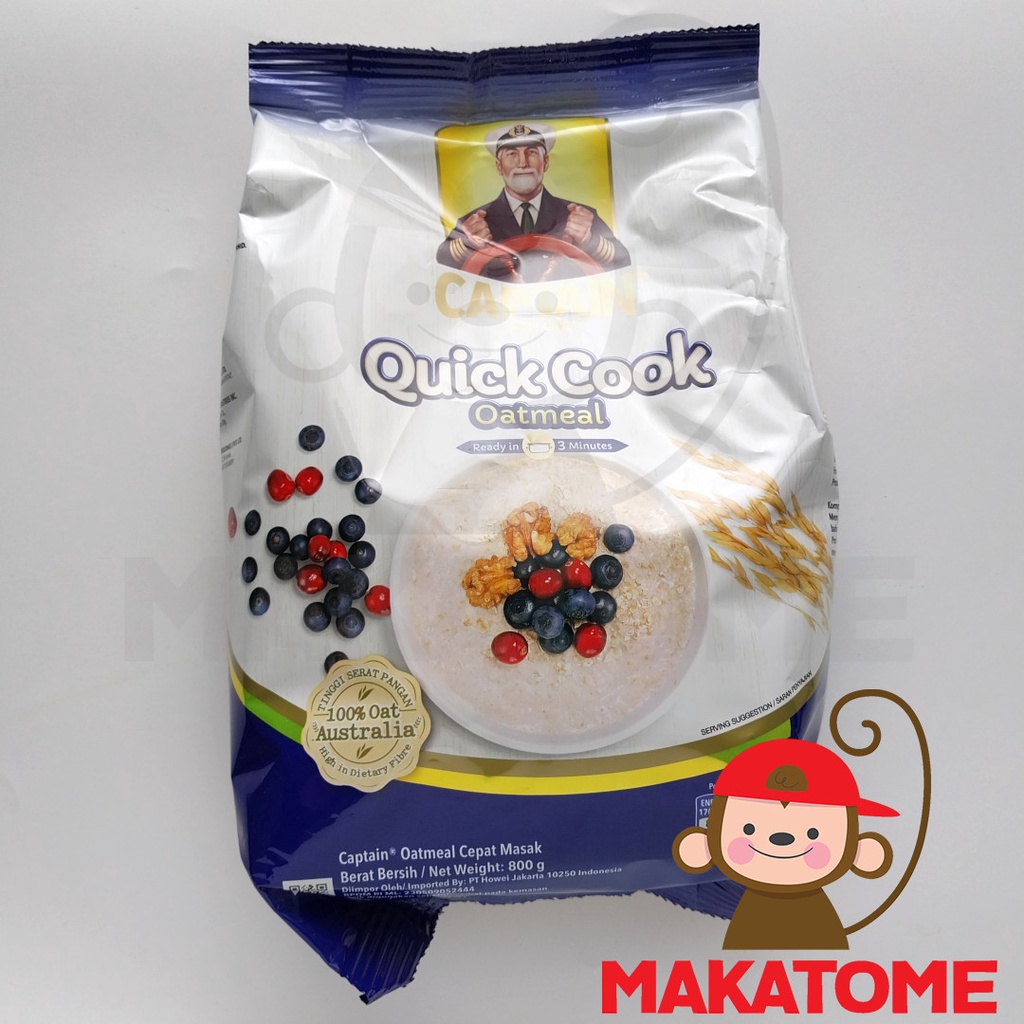 

Captain Oats Quick Cook Oatmeal 800gr oat meal 800 gr cooking