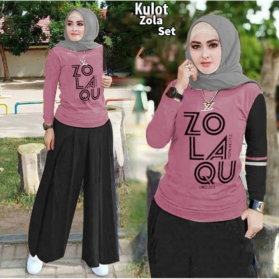 COD ✔ SET KULOT ZOLA NEW VV | SETELAN WANITA MUSLIM |SET KULOT JUMBO | GOOD QUALITY