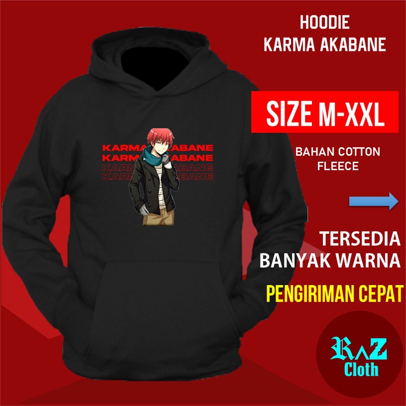 Karma Akabane Sweeter Hoodie Switer Hodie Hoddie Hoodie Cowo Sweater Anime Pria Jaket Kupluk