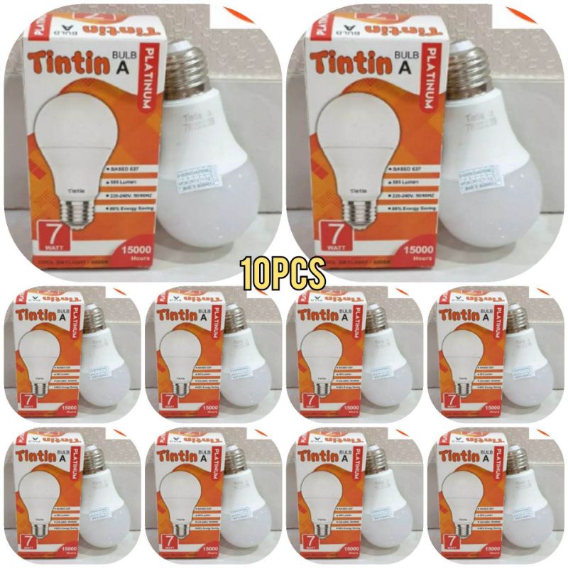 Led Tintin Platinum 7 watt ( Paket Grosir 10 pcs ) Lampu Led bulb/ bulat