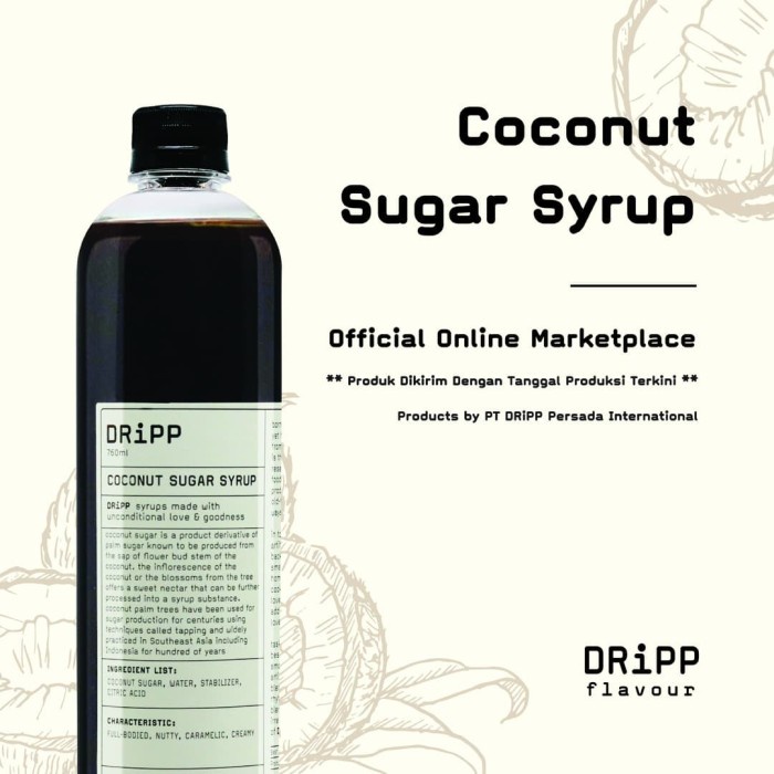 

DRiPP Coconut Sugar Syrup - Sirup Rasa Gula Kelapa Beda Dari Gula Aren