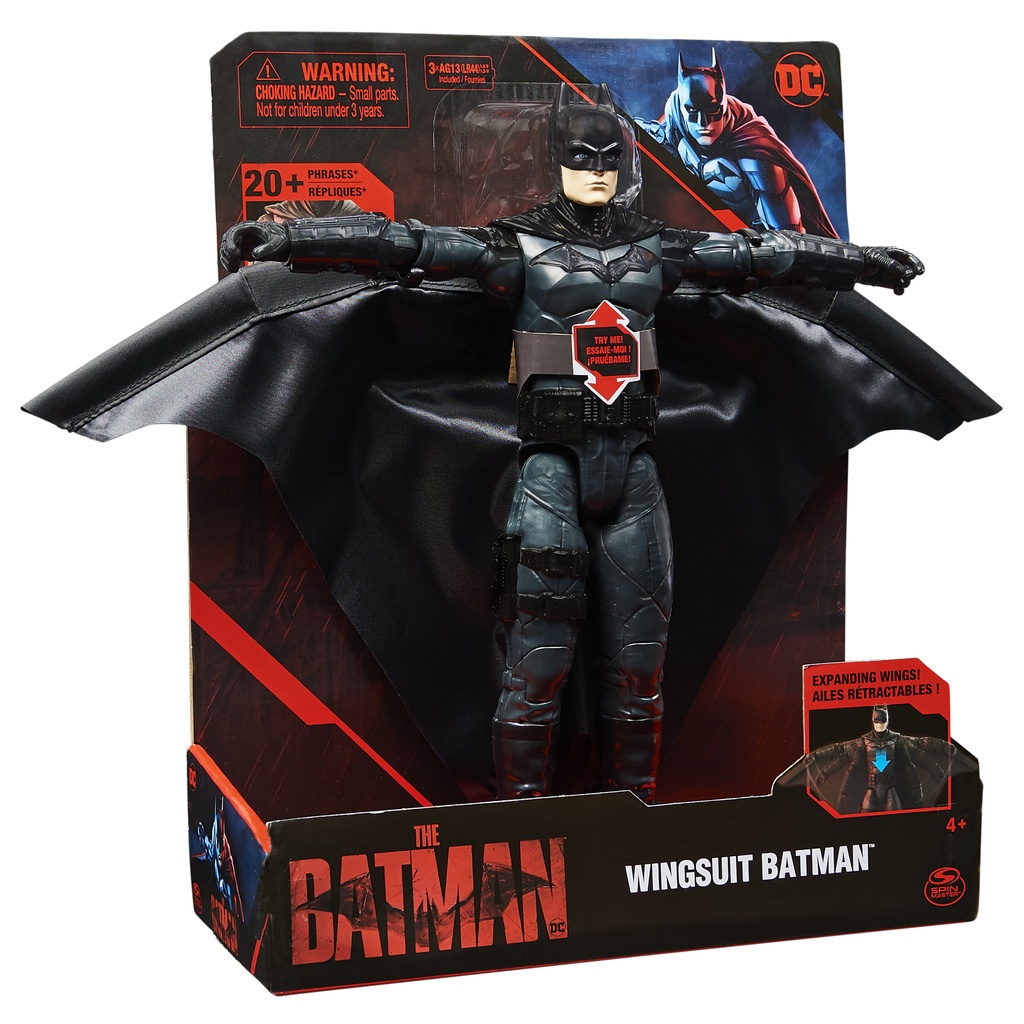 BATMAN DC Comics 12-inch Wingsuit Action Figure with Lights &amp; Phrases