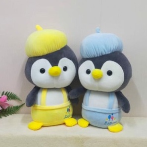 Boneka Pinguin Topi Baret Size 15&quot;/38cm/boneka burung/boneka animal/boneka anak lucu/