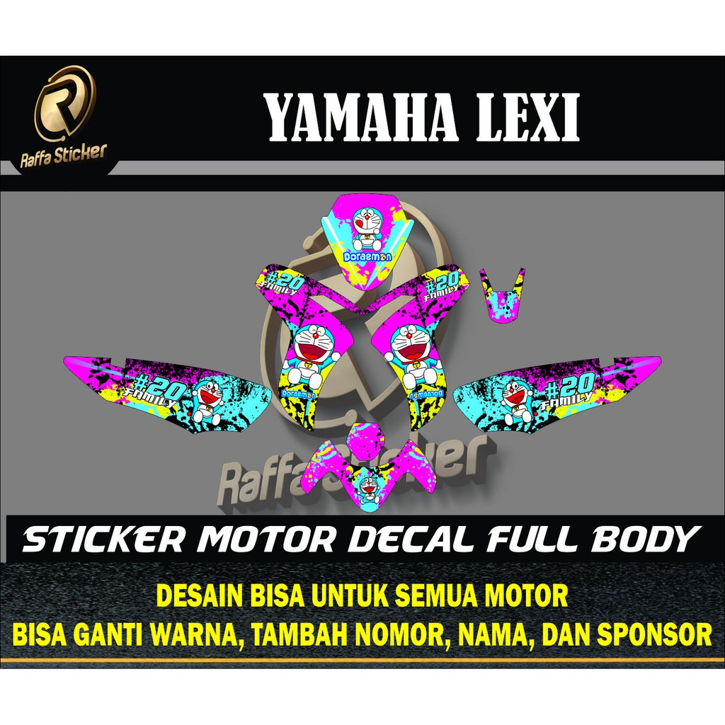 Decal Yamaha Lexi decal lexi doraemon fullbody decal yamaha lexi stiker lexi stiker motor lexi