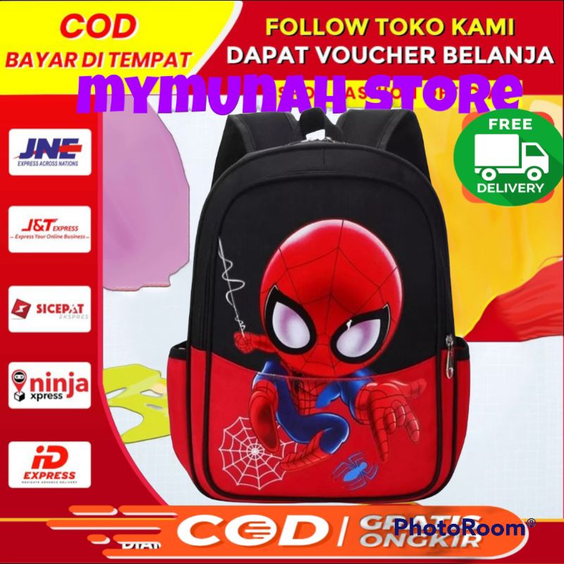 tas ransel sekolah anak TK dan SD karakter Spiderman Ultraman capten Amerika/murah lebay