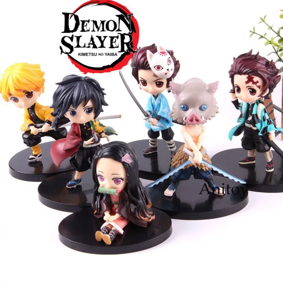 Figure Kimetsu No Yaiba Demon Slayer set 6 pcs