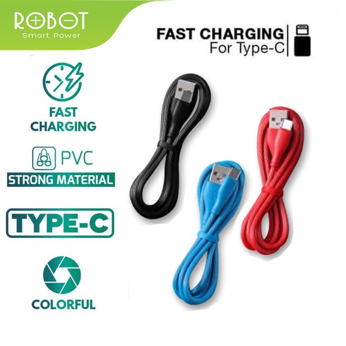 Jual Kabel Charger Kabel Data Fast Charging Type C Robot Rt Tc