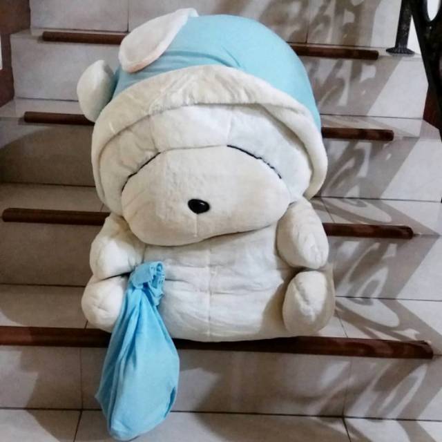 PRELOVED SECOND BEKAS BONEKA MASHIMARO JUMBO CUTE DOLL PLUSHIE BIRU PUTIH LUCU PRELOVED BEKAS SECOND