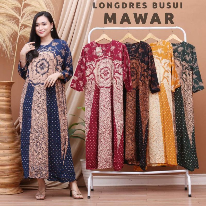 DASTER LONGDRESS LD 100-110 DADA KANCING LENGAN PANJANG BUSUI BAHAN RAYON SANTUNG BERKUALITAS.