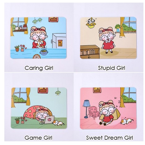 TS01-Mouse pad gambar lucu cartoon girl cute murah import