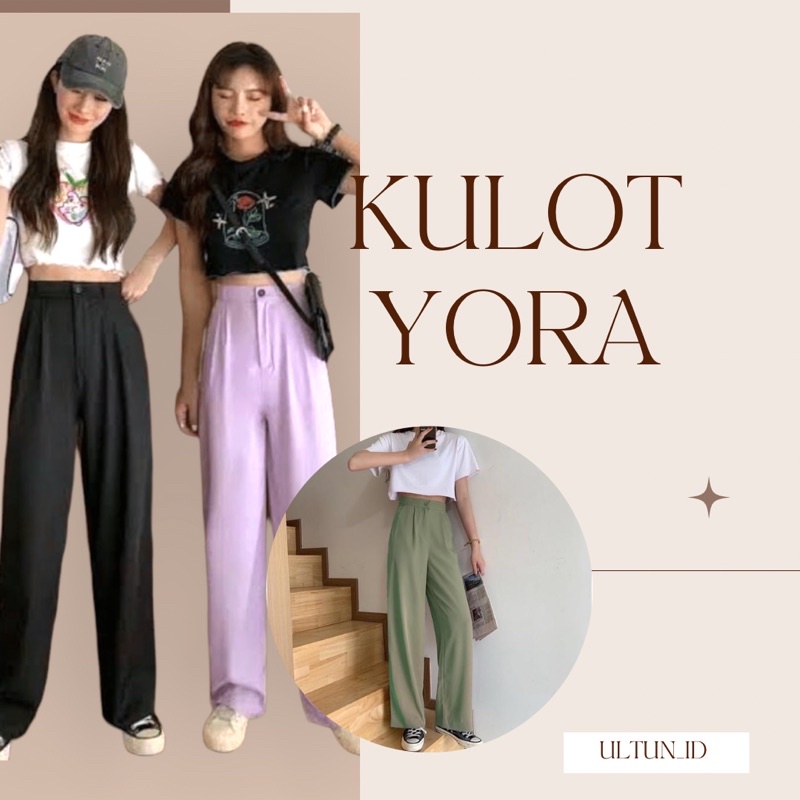 Yora Pants Kulot Terbaru bahan rayon twill