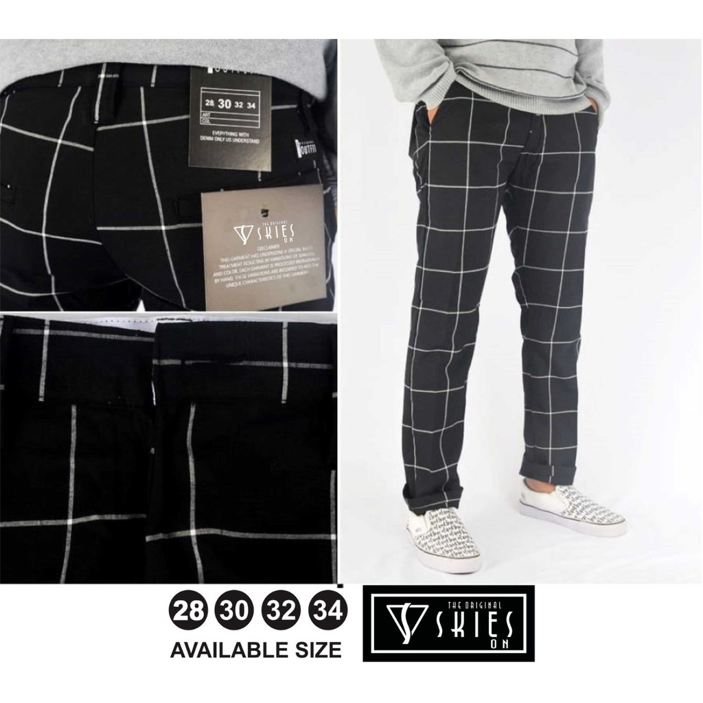 Plaid Men Pants / celana plaid cowok / celana tartan pria / celana plaid pria