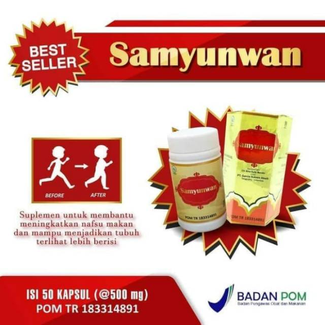 OBAT PENGGEMUK BADAN/ OBAT GEMUK/ SAMYUNWAN ORIGINAL BPOM/ 50 KAPSUL