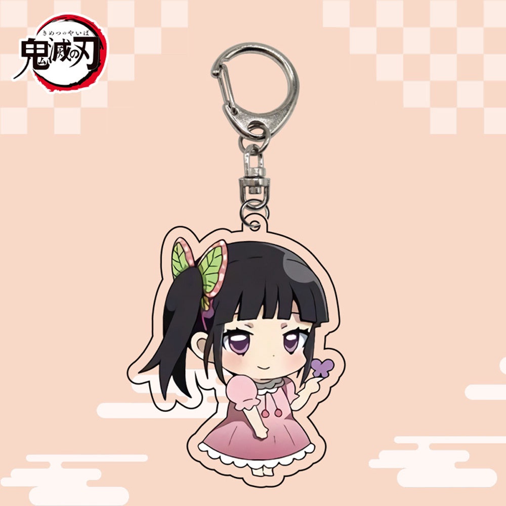 Needway  Acrylic Animation Peripheral Nezuko Figurine Model Demon Slayer Keychain Kimetsu No Yaiba Tanjirou Zenitsu Gifts Scultures Kyoujurou Key Ring