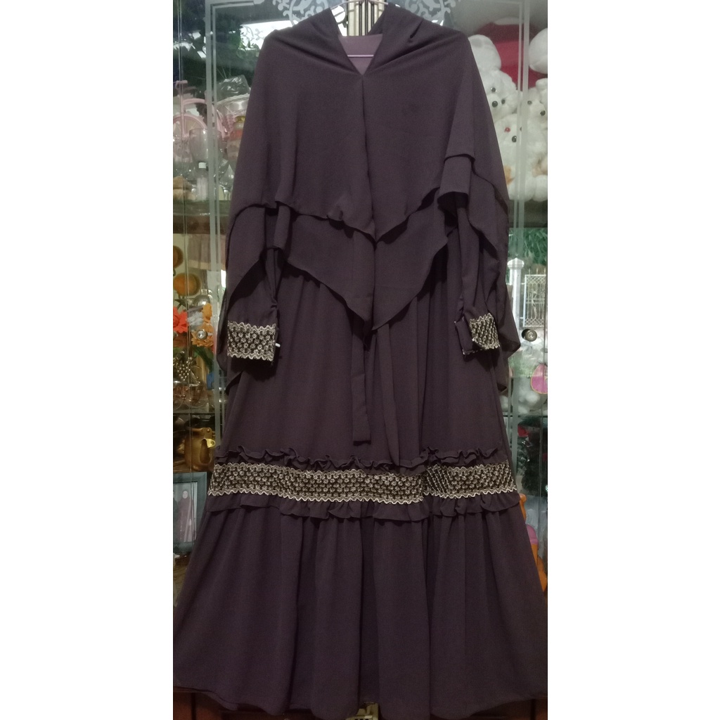 Gamis syar,i cerutti babydoll dewasa  terbaru model Renda besar gold