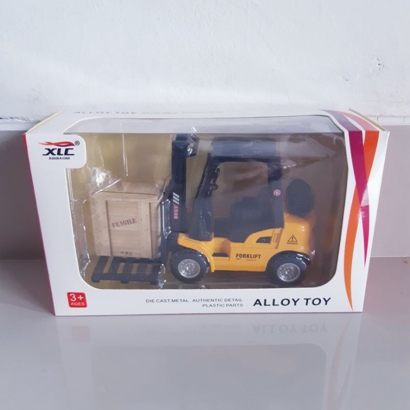 Diecast Truck Forklift Alloy - Miniatur Mobil Truk Alat Berat Forklip