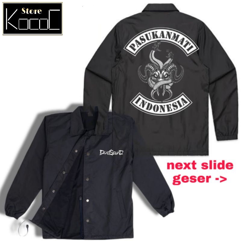 Coach jaket band metal DEADSQUAD logo jacket pria PASUKAN MATI INDONESIA parasut taslan waterproof t