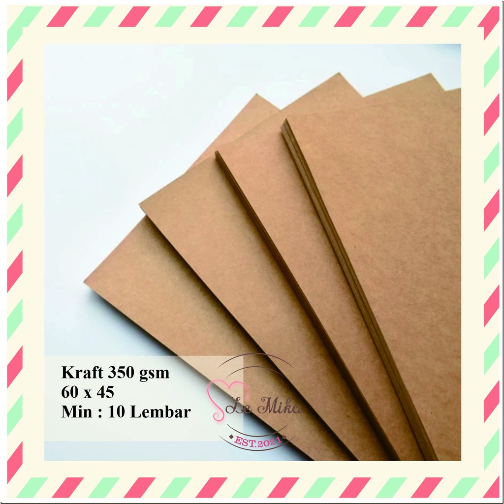 

Kertas kraft 350 gsm coklat tebal ukuran 60 x 45 cm