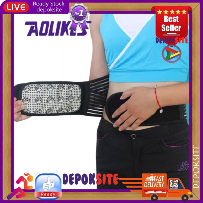 7997 AOLIKES Korset Pemanas Lumbar Waist Support Sabuk Terapi Tourmaline Penghangat Perut