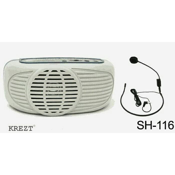 speaker portabel / mic pinggang krezt sh-116
