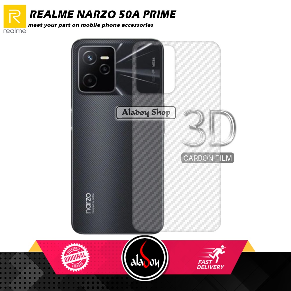 Casing Realme Narzo 50A Prime New Case Ultrathin Premium  Softcase Clear HD + Tempered Glass Layar Full + Skin