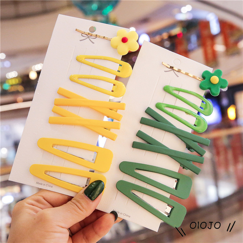 Ins Korean Flower Avocado Cute Side Clip Girl Bangs Flower Hairpin Color Water Drop Clip