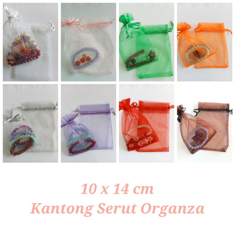 

Tas Kantong Serut Organza 15x14cm Pouch Kain Gift Wrap Cute Packaging Souvenir