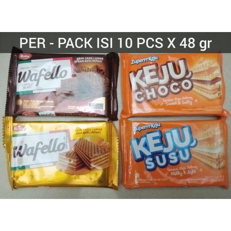 

Wafer Wafello Zupper @2000 Cokelat / Keju Pack 10 Bungkus x 48 gr