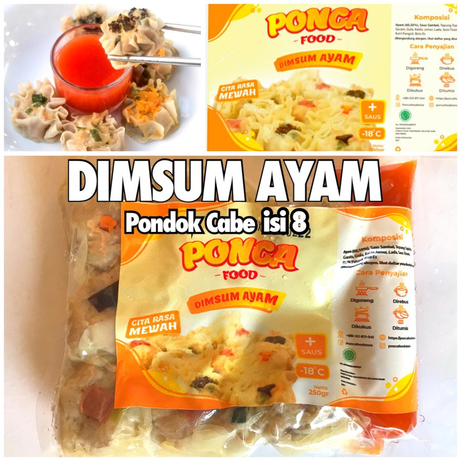 

KC Frozen - Dimsum Ayam Ponca Isi 8 Pcs / Dimsum Ayam Lezat Murah / Dimsum Ponca Isi Banyak