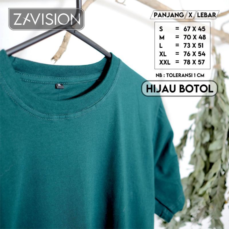 KAOS POLOS COTTON COMBED 30s PREMIUM HIJAU BOTOL LENGAN PANJANG ECER /GROSIR