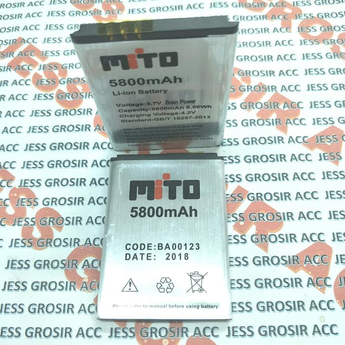 Baterai Battery Double Power MITO A82 Plus Pin Connector Jepit BA00123