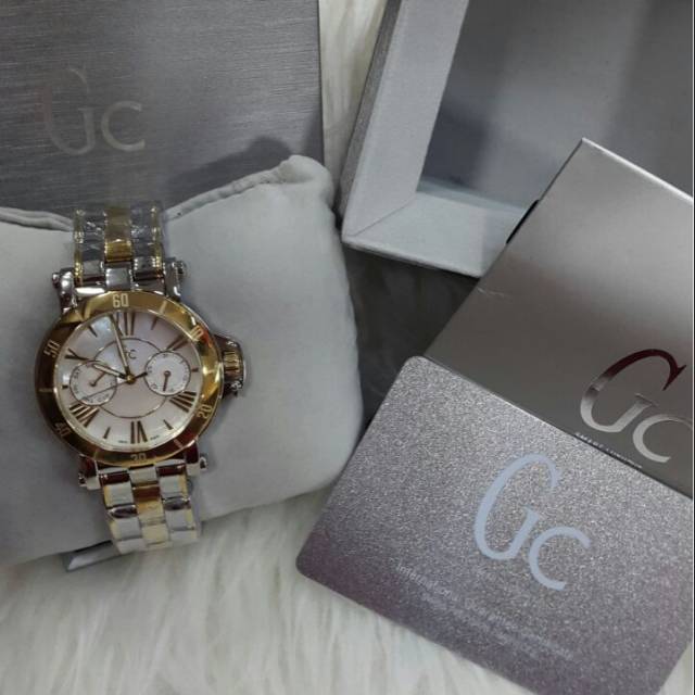 Jam Tangan Wanita Gc X74013L1S Silver Gold Rantai Original Murah