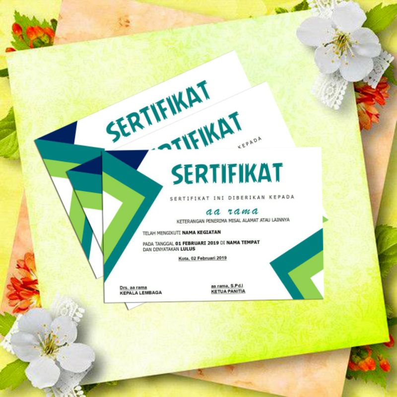 

Cetak Sertifikat / Piagam / uk. a4