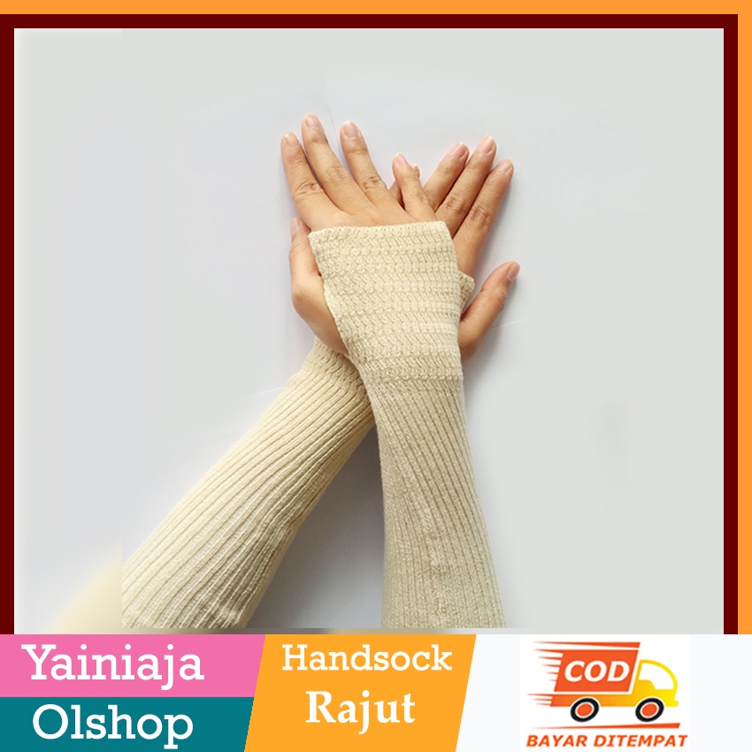 handsock rajut jempol premium/manset jempol wanita/ panjang 35-40cm/manset rajut wanita