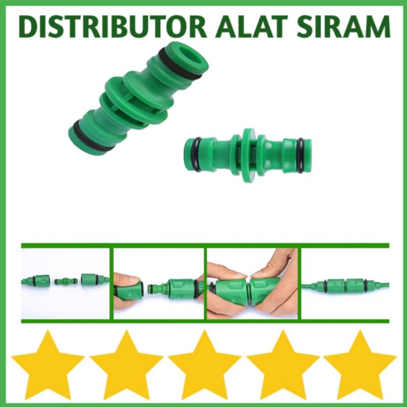 SAMBUNGAN SELANG AIR 5 PER 8 INCH QUICK RELEASE CONNECTOR JOINER LURUS