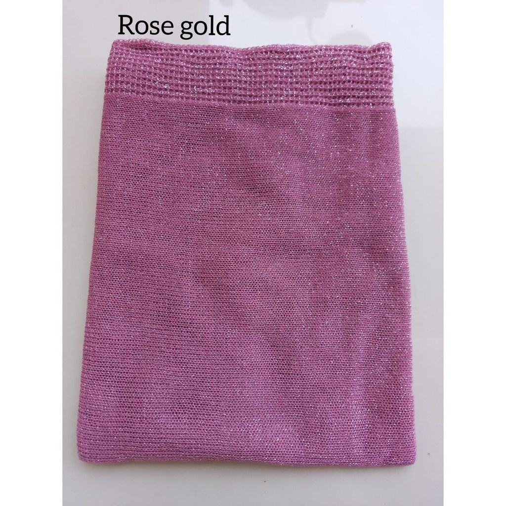 PASHMINA RAJUT GLITTER TERLARIS BAHAN BERKUALITAS HIJAB JILBAB PENGANTIN WISUDA WEDDING-ROSE GOLD