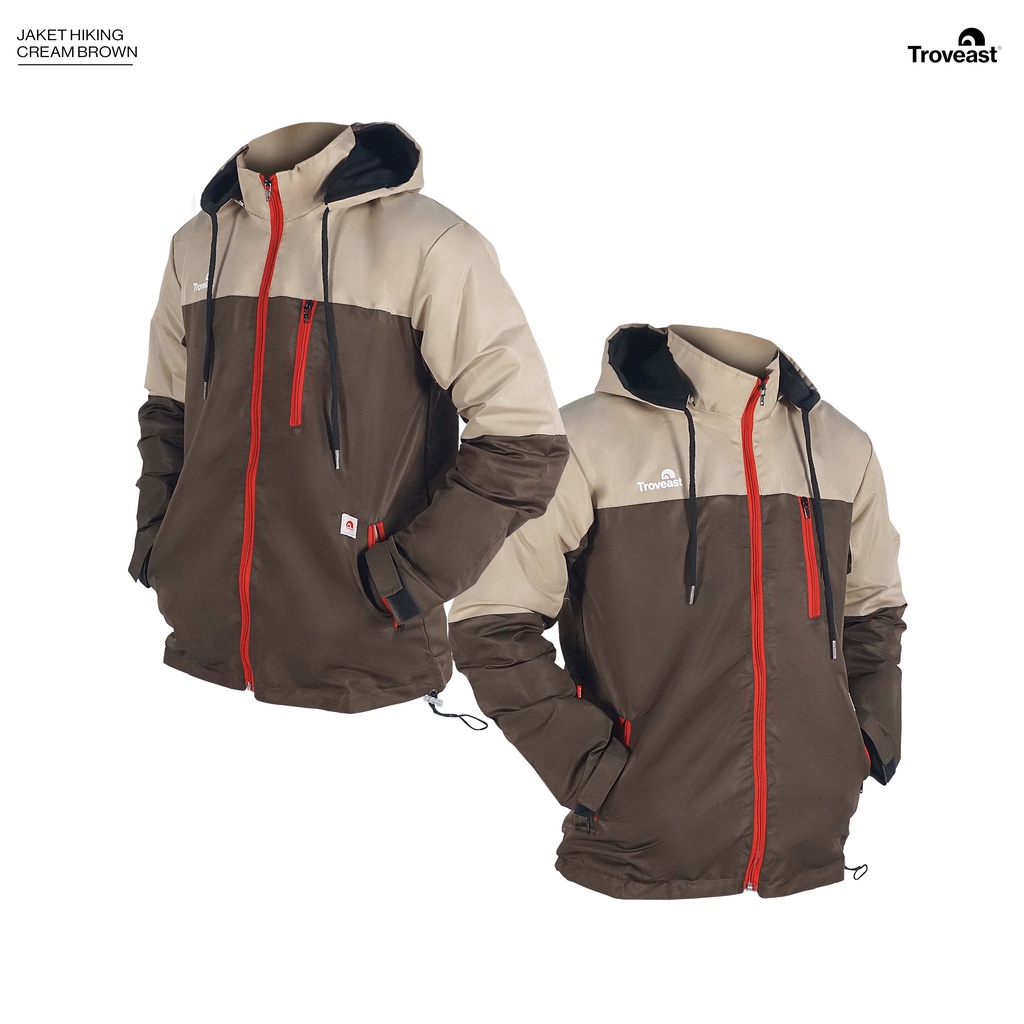 Troveast Jaket Parasut Original Waterproof Hiking Series-cream brown XL